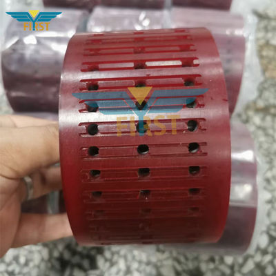 Katlama Makinesi için Kırmızı Renkli Emme Tekerleği 124 * 70mm Poliüretan Baskı Parçaları